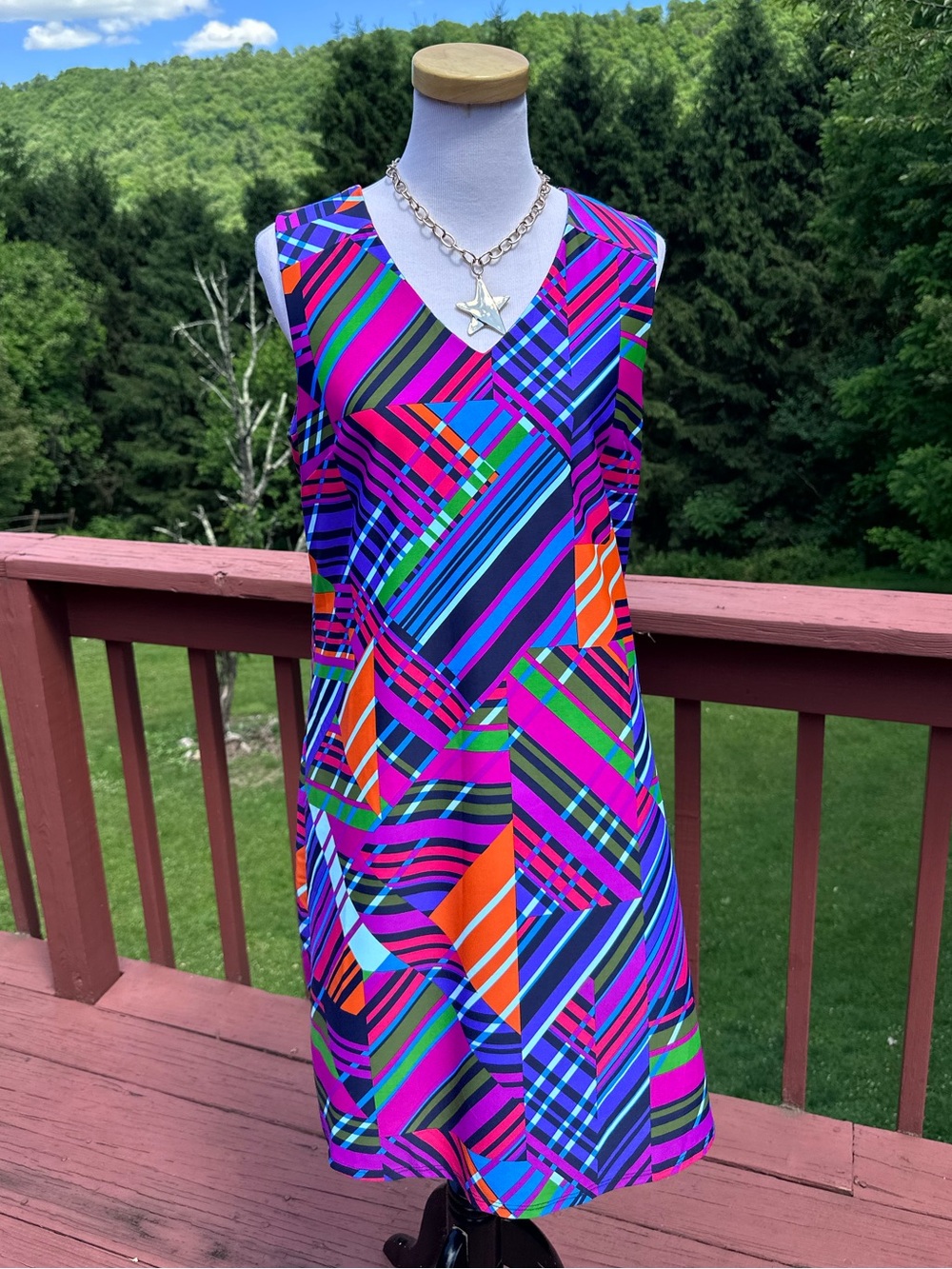 Jude Connally Sleeveless Geometric Shift Dress - Multi